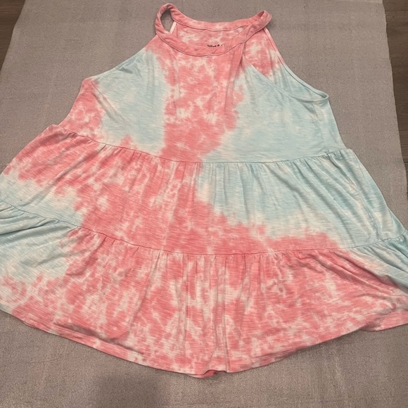 ❤️2/$30❤️[3/3X]Torrid Super Soft High Neck Babydoll Tank Pink Tie-Dye Top - Picture 4 of 9
